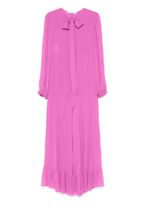 Abito lungo semi trasparente in violetto Alberta Ferretti - donna